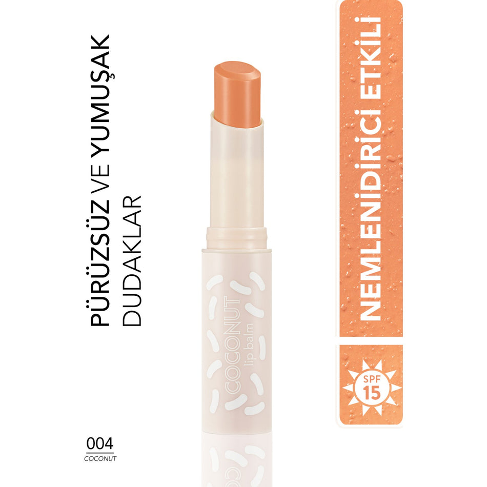Flormar Tinted Lip Balm 004 Coconut Sweet Flavored and Nourishing Stick Moisturizer