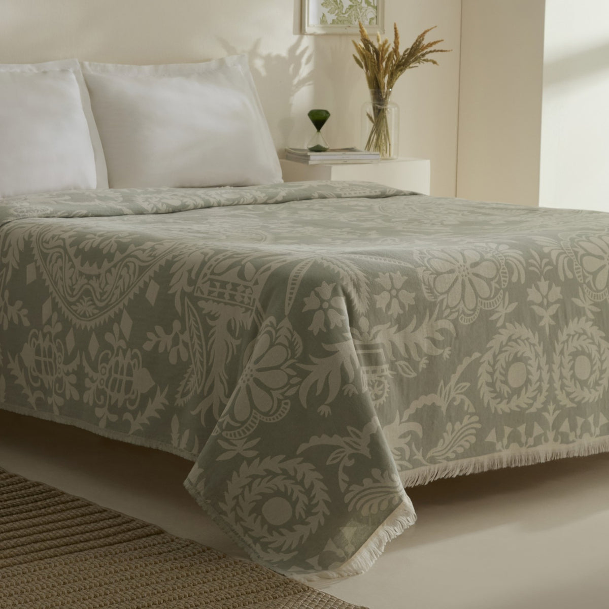 Karaca Home Avery Muslin Double Single Quilt Mint - MALLTURK