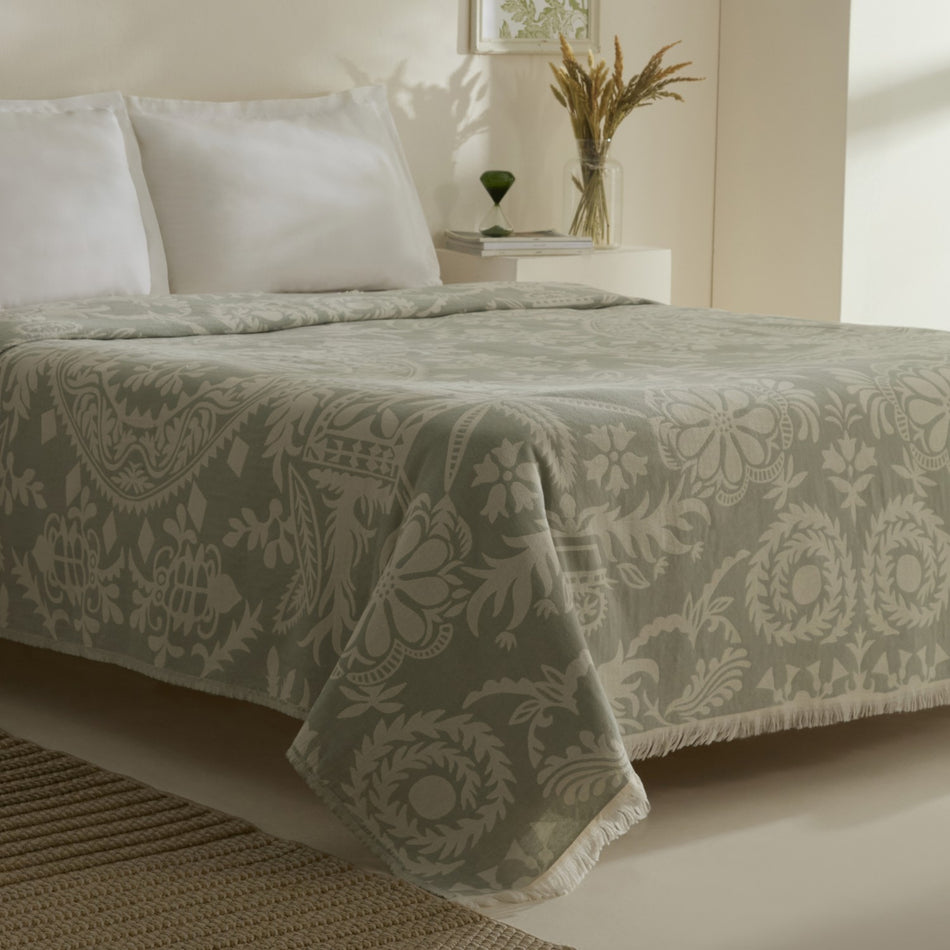 Karaca Home Avery Muslin Double Single Quilt Mint - MALLTURK