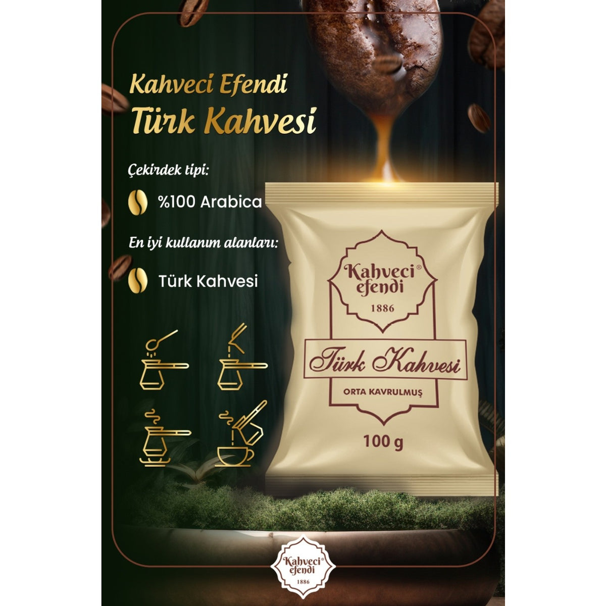 Kahveci Efendi Turkish Coffee 100 g - MALLTURK