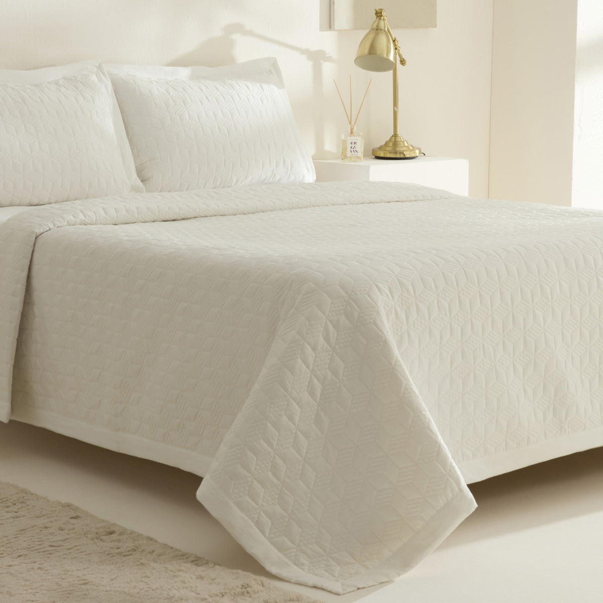 Karaca Home Liora Double Bedspread White - MALLTURK