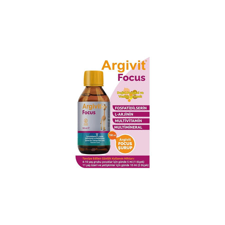Argivit 150 ml Focus Dietary Supplement Sise Syrup with Unisex Kullanima Uygun - MALLTURK