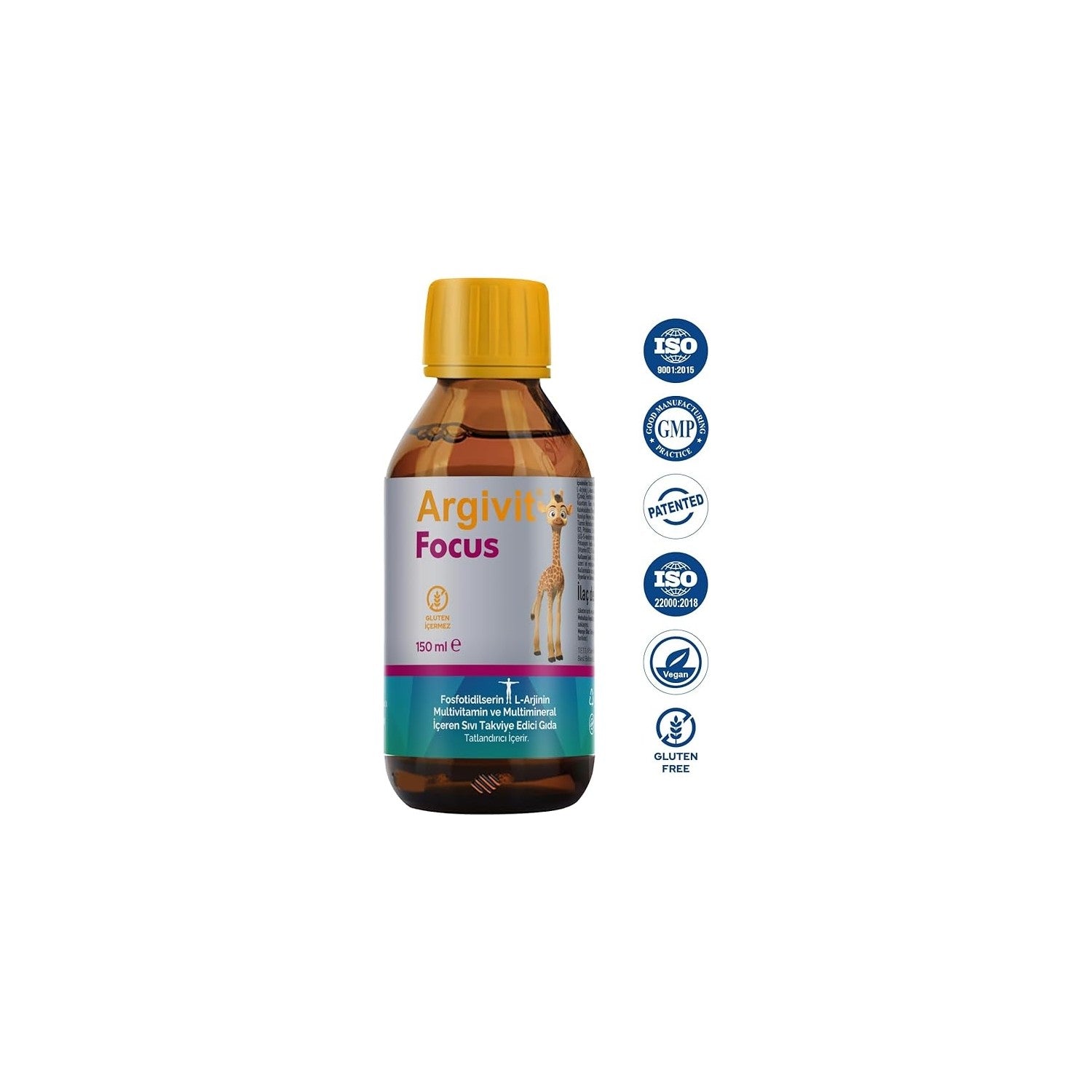 Argivit 150 ml Focus Dietary Supplement Sise Syrup with Unisex Kullanima Uygun - MALLTURK