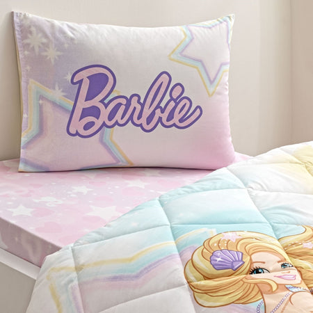 Tac Licensed Barbie Mermaid Single Cotton Quilt Set - MALLTURK