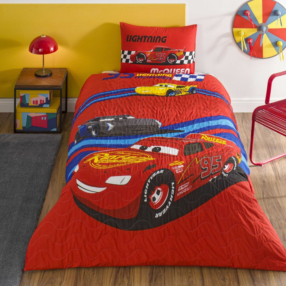 Tac Lisansli Disney Cars Race Track Single Cotton Complete Set - MALLTURK
