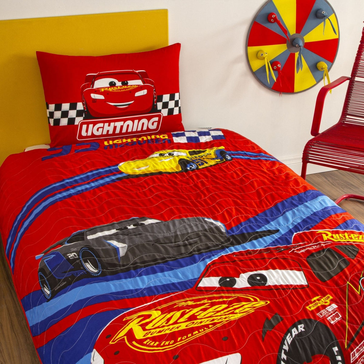 Tac Lisansli Disney Cars Race Track Single Cotton Complete Set - MALLTURK