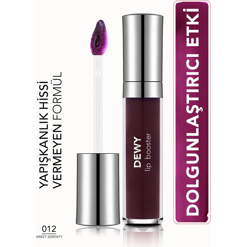 Flormar Dewy Lip Booster Plumping Semi-Transparent Lip Gloss Purple