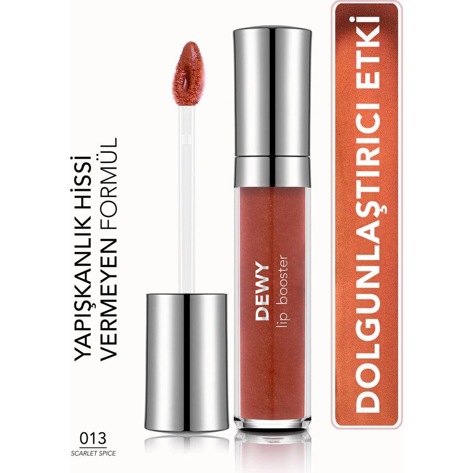 Flormar Dewy Lip Booster Plumping Semi-Transparent Lip Gloss Brown
