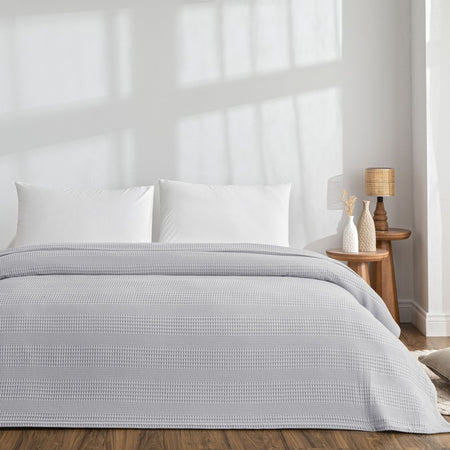 Tac Monet Cotton Single Piqué Blanket Grey - MALLTURK