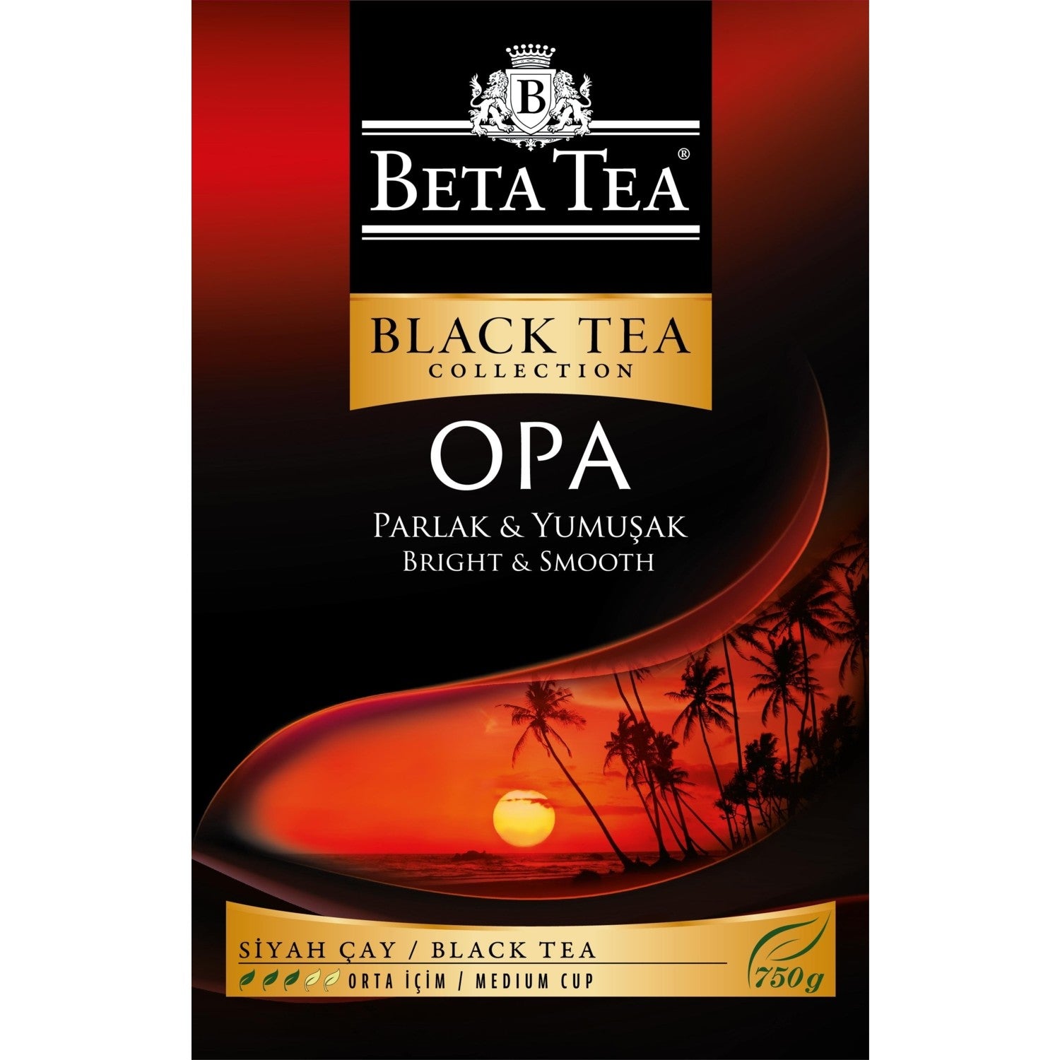Beta Tea Premium Opa 750 g % 100 Seylon Ithal black tea Parlak and Yumusak aroma with Sri