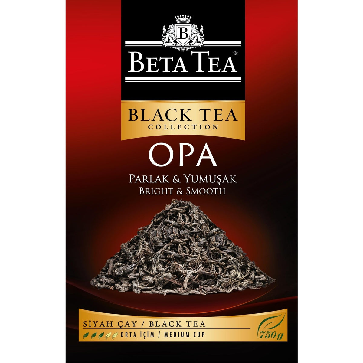Beta Tea Premium Opa 750 g % 100 Seylon Ithal black tea Parlak and Yumusak aroma with Sri