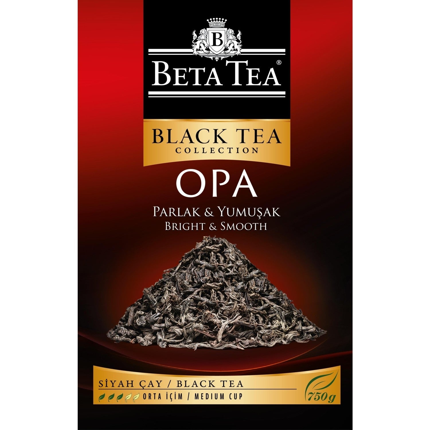 Beta Tea Premium Opa 750 g % 100 Seylon Ithal black tea Parlak and Yumusak aroma with Sri