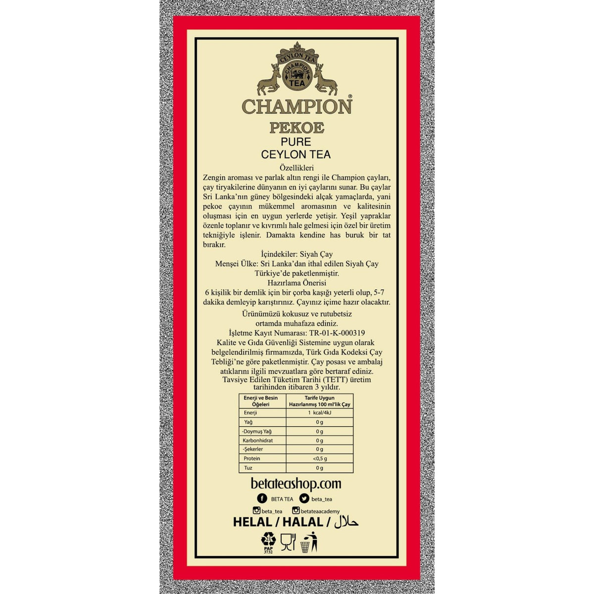 Champion Pekoe 250 g (Super Pekoe) - MALLTURK