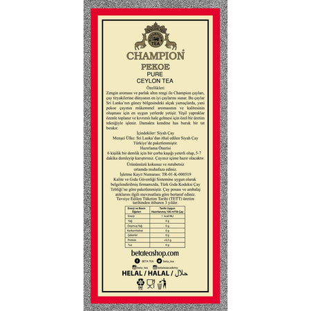 Champion Pekoe 250 g (Super Pekoe) - MALLTURK