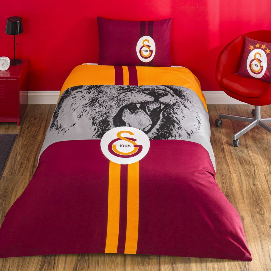 Tac Lisansli Gs Sampiyon Aslan Cotton Single Duvet Cover Set - MALLTURK