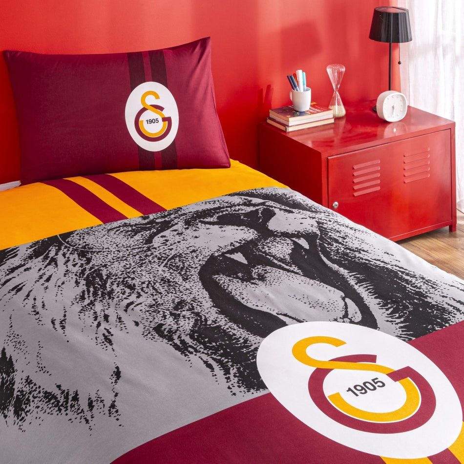 Tac Lisansli Gs Sampiyon Aslan Cotton Single Duvet Cover Set - MALLTURK