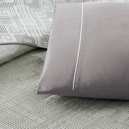 Tac Jacquard vignes Double Pique Bedding Set Anthracite - MALLTURK