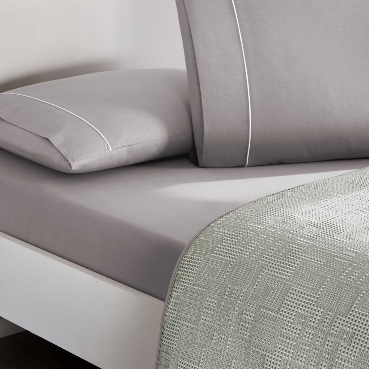 Tac Jacquard vignes Double Pique Bedding Set Anthracite - MALLTURK