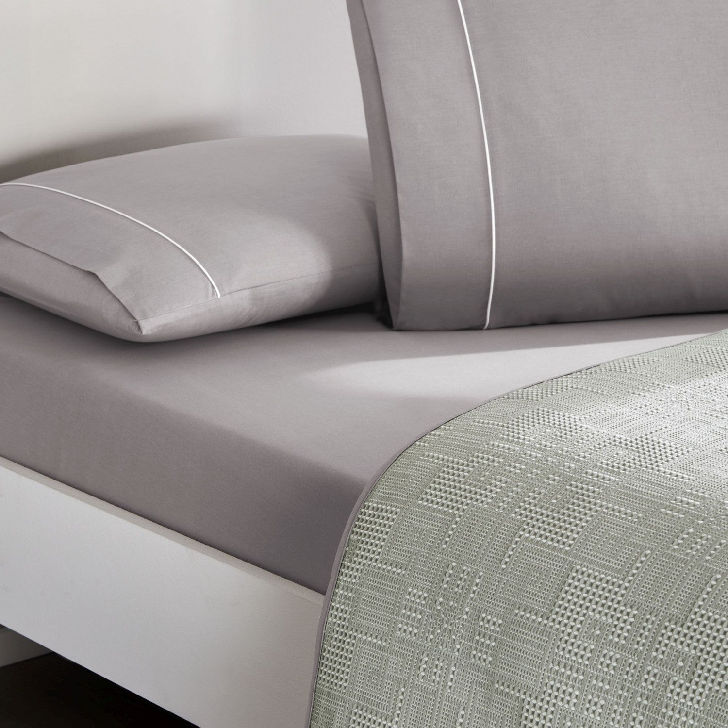 Tac Jacquard vignes Double Pique Bedding Set Anthracite - MALLTURK