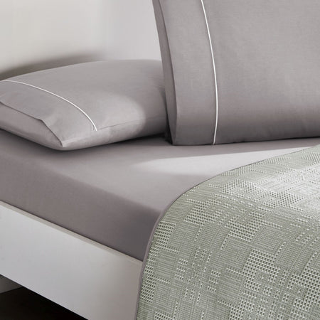 Tac Jacquard vignes Double Pique Bedding Set Anthracite - MALLTURK