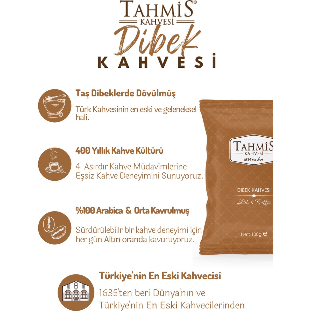Tahmis Plain Turkish Coffee 100 gr (10 pack) - MALLTURK