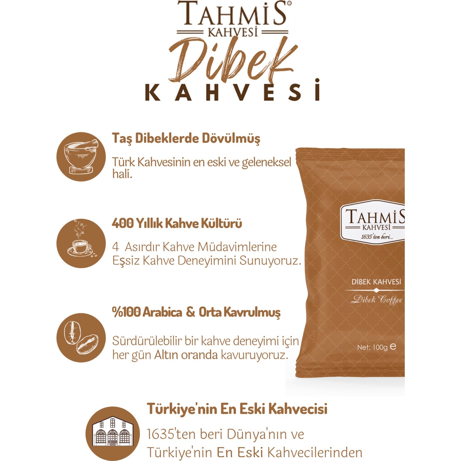 Tahmis Plain Turkish Coffee 100 gr (10 pack) - MALLTURK