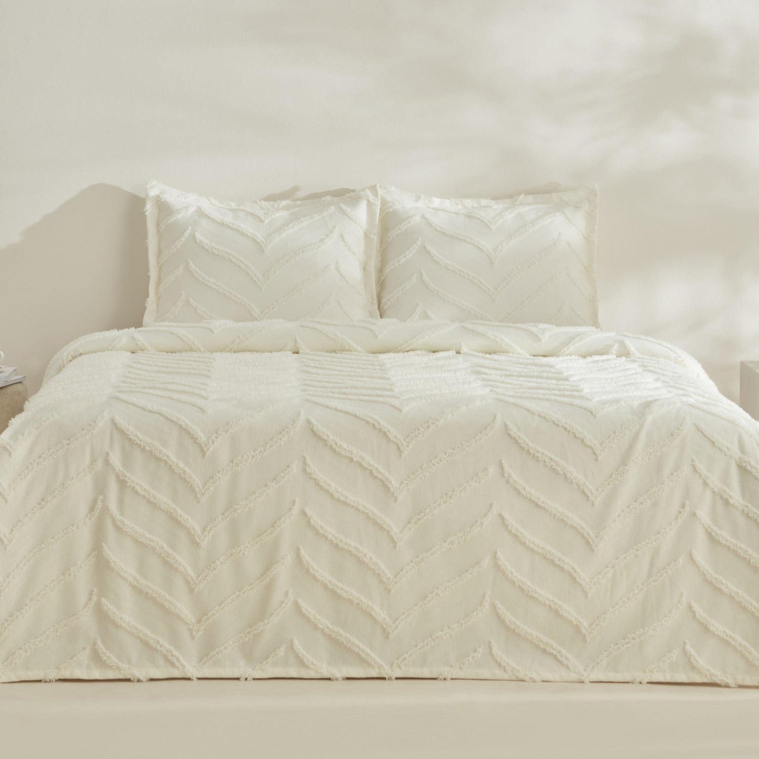 Karaca Home Arlina Geo Single Bedspread Set, Ecru - MALLTURK