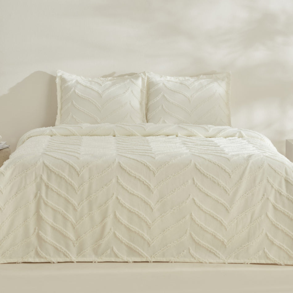 Karaca Home Arlina Geo Single Bedspread Set, Ecru - MALLTURK