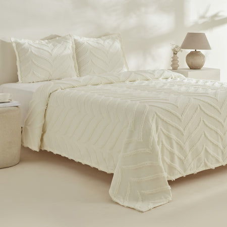 Karaca Home Arlina Geo Single Bedspread Set, Ecru - MALLTURK
