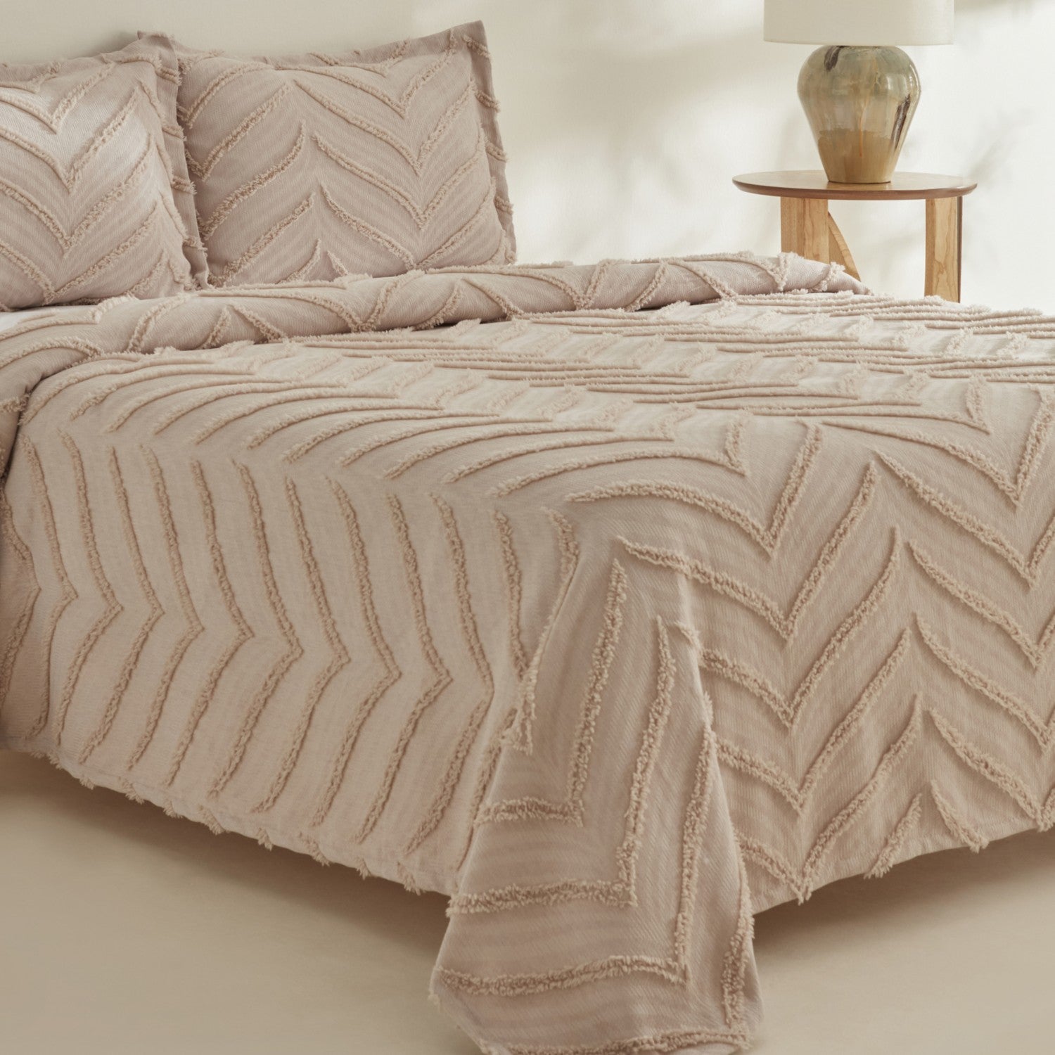 Karaca Home Arlina Geo Single Bedspread Set Stone - MALLTURK