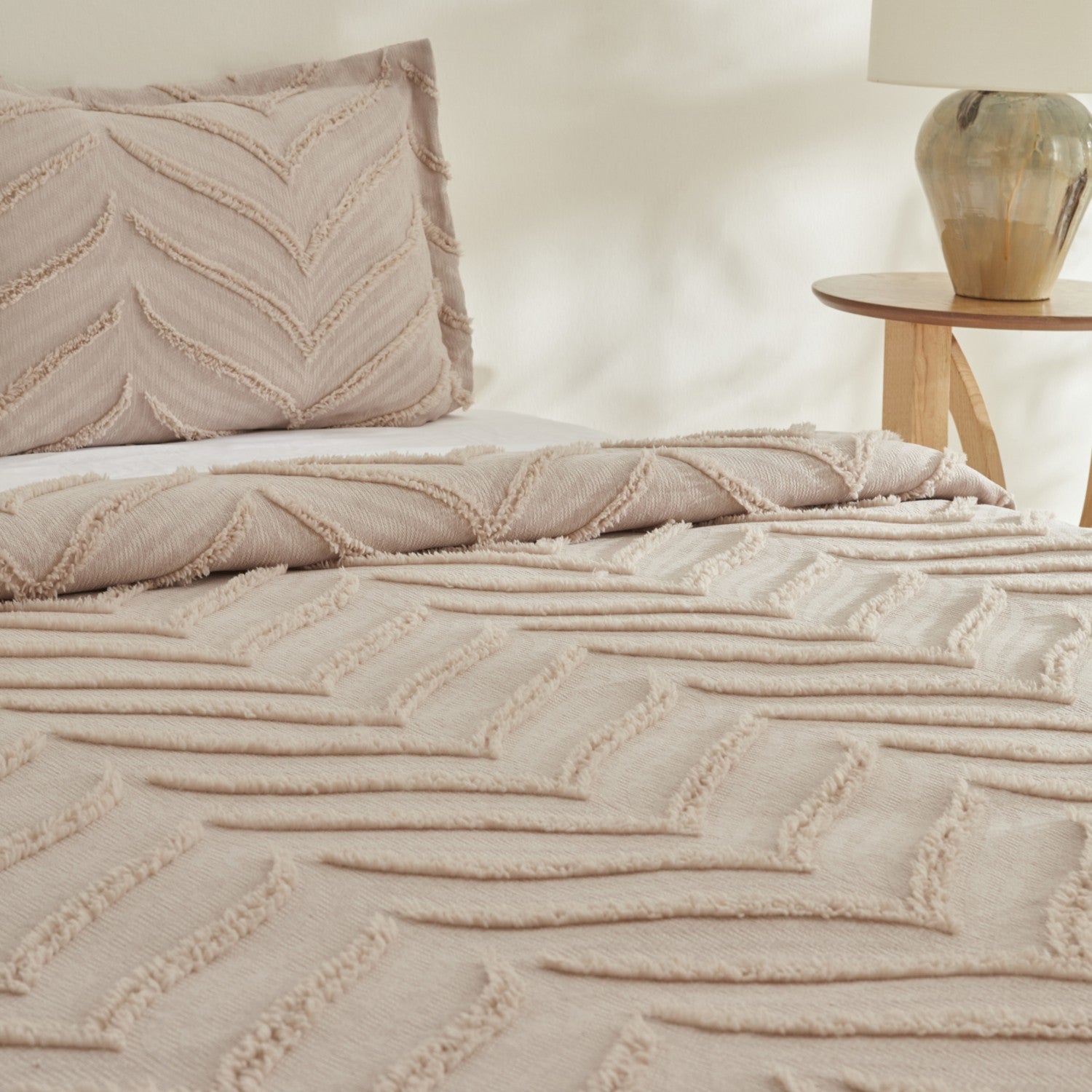 Karaca Home Arlina Geo Single Bedspread Set Stone - MALLTURK