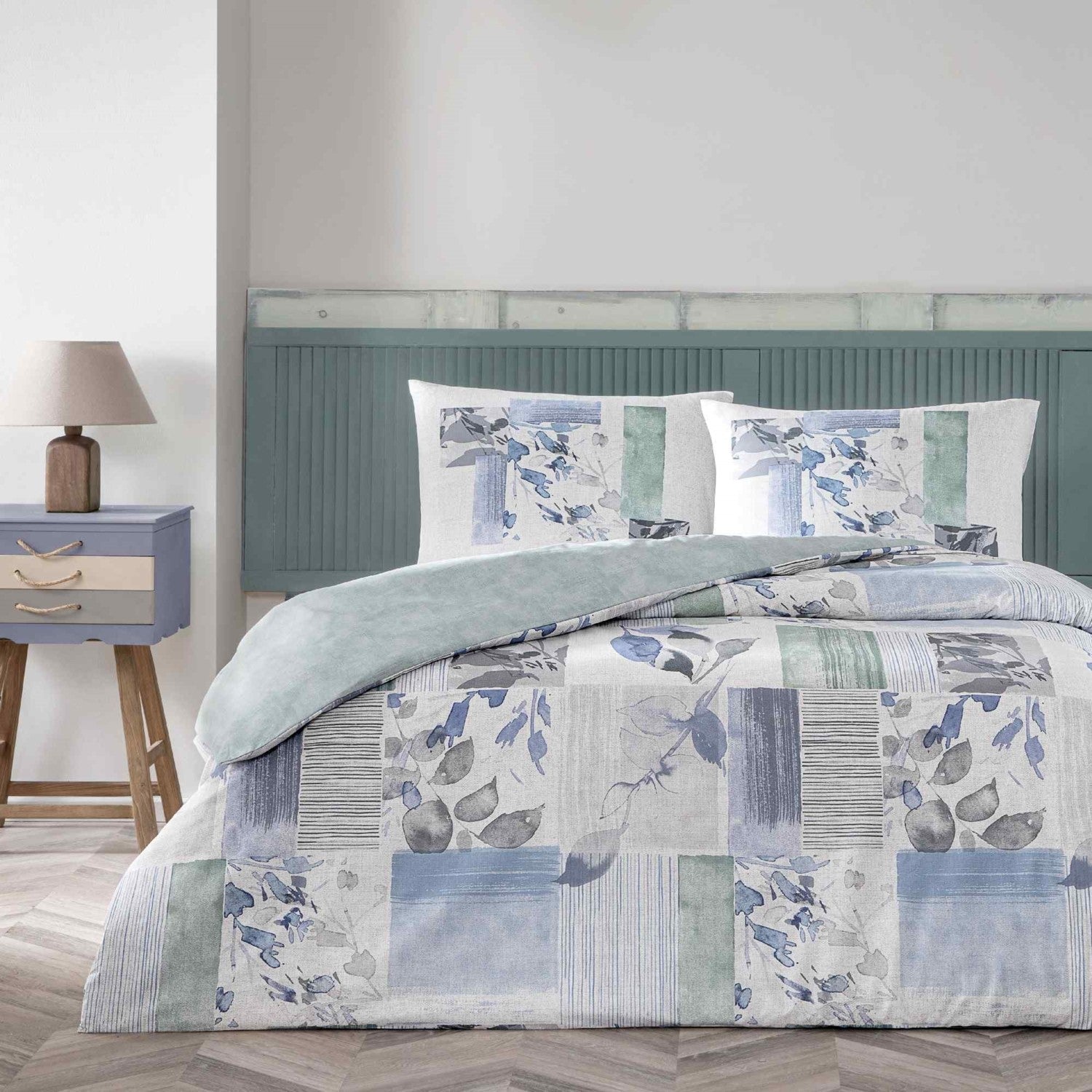 Tac Eloise Ranforce Double Duvet Cover Set Blue - MALLTURK