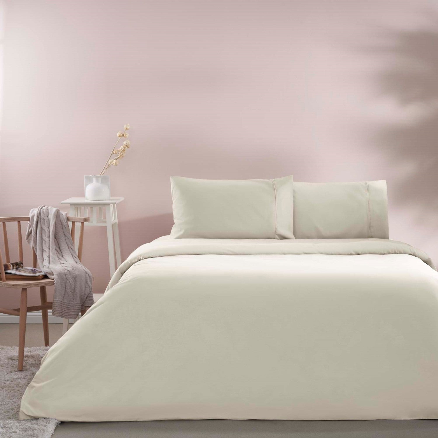 Tac Basic Ranforce Single Duvet Cover Set Ekru - MALLTURK