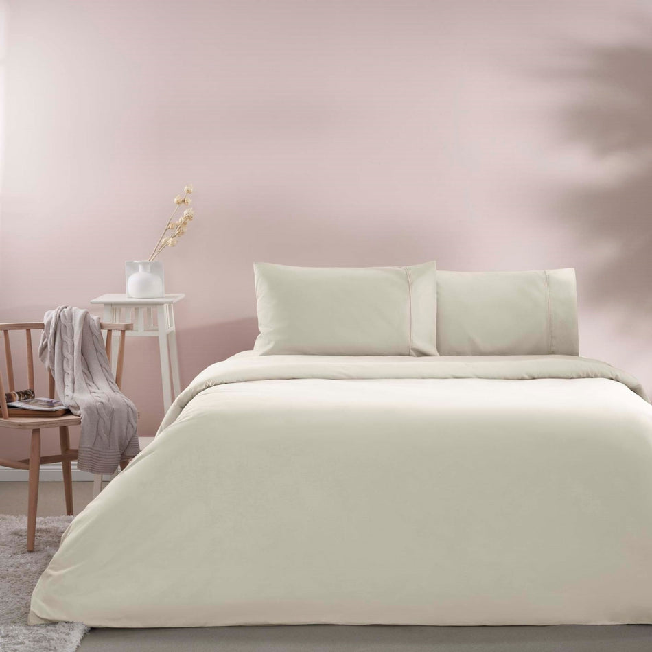 Tac Basic Ranforce Single Duvet Cover Set Ekru - MALLTURK