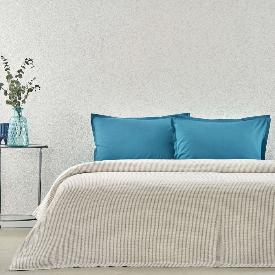 Tac plain Viscose Double Multipurpose Bedding Set Petrol Blue - MALLTURK