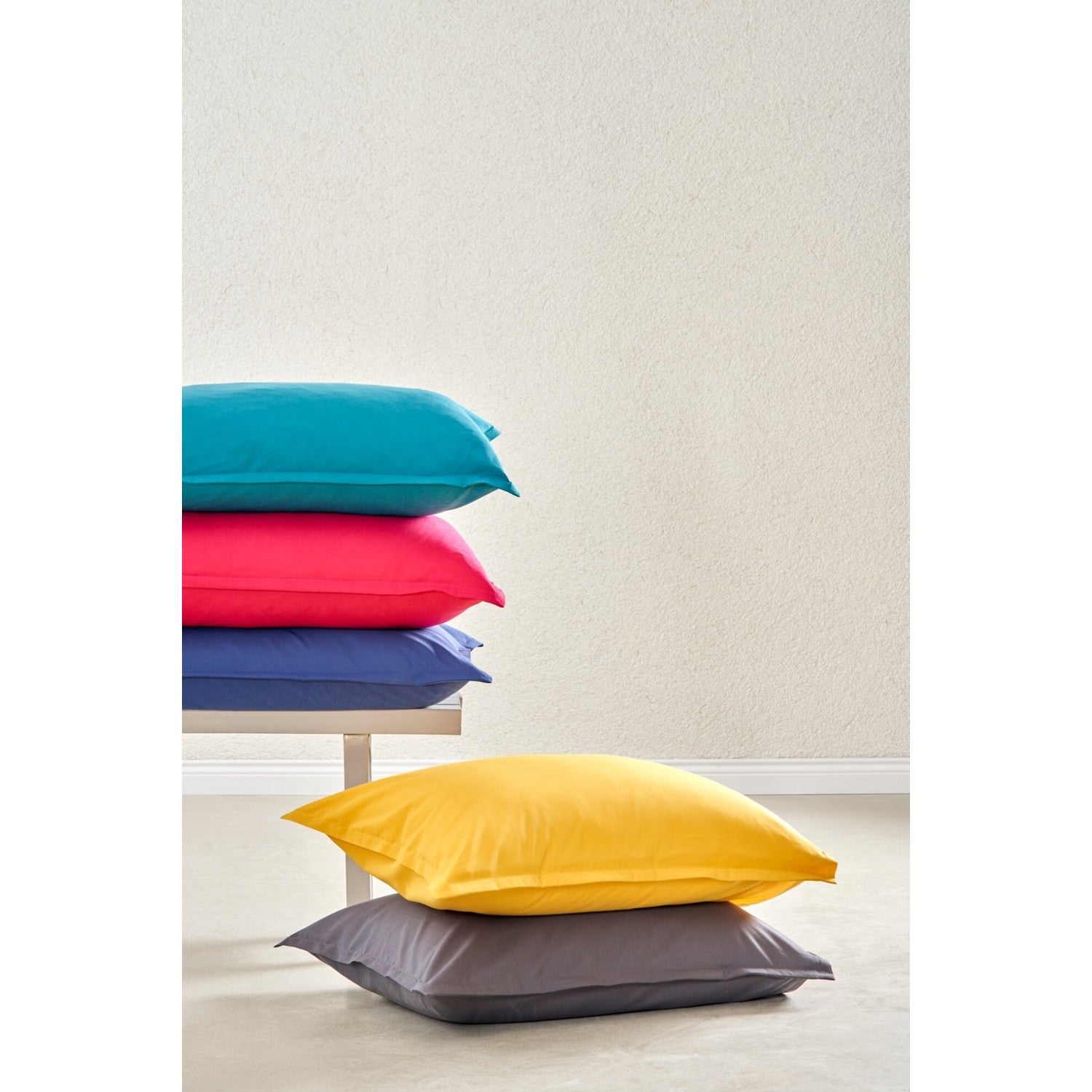 Tac plain Viscose Double Multipurpose Bedding Set Petrol Blue - MALLTURK