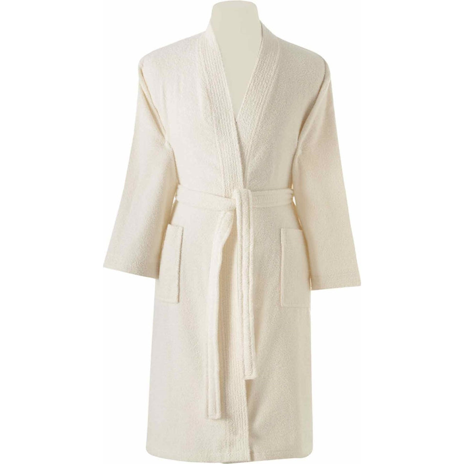 Tac Cotton Shawl Collar L/XL Bathrobe, Ecru - MALLTURK