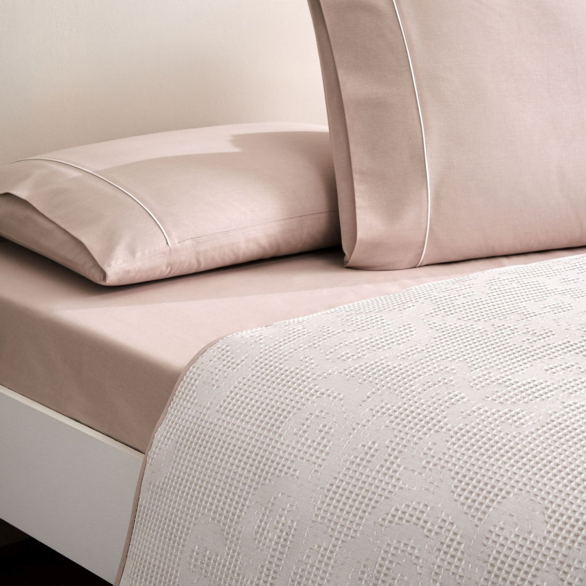 Tac Jacquard tresor Single Pique Bedding Set Powder Pink - MALLTURK