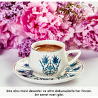 Karaca Iznik New Form Turkish Coffee Cup Set for 6, 100 ml