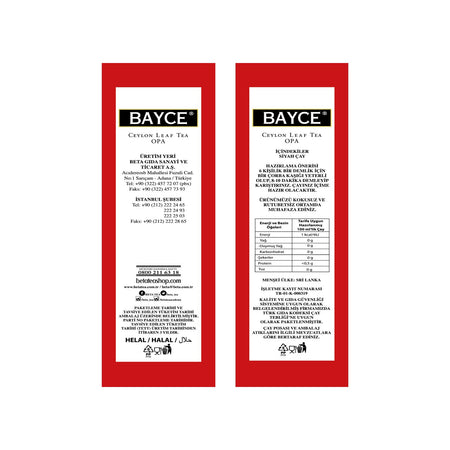 Bayce Opa Opp Seylan black tea 250 g Sri Lanka Menseli smooth taste and flavored Kalite - MALLTURK