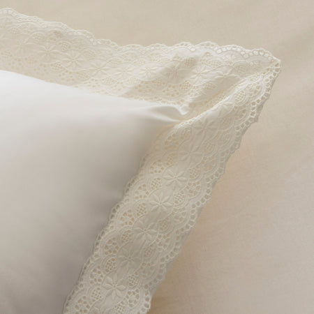 Karaca Home Eloras %100 Cotton Double Duvet Cover Set White - MALLTURK
