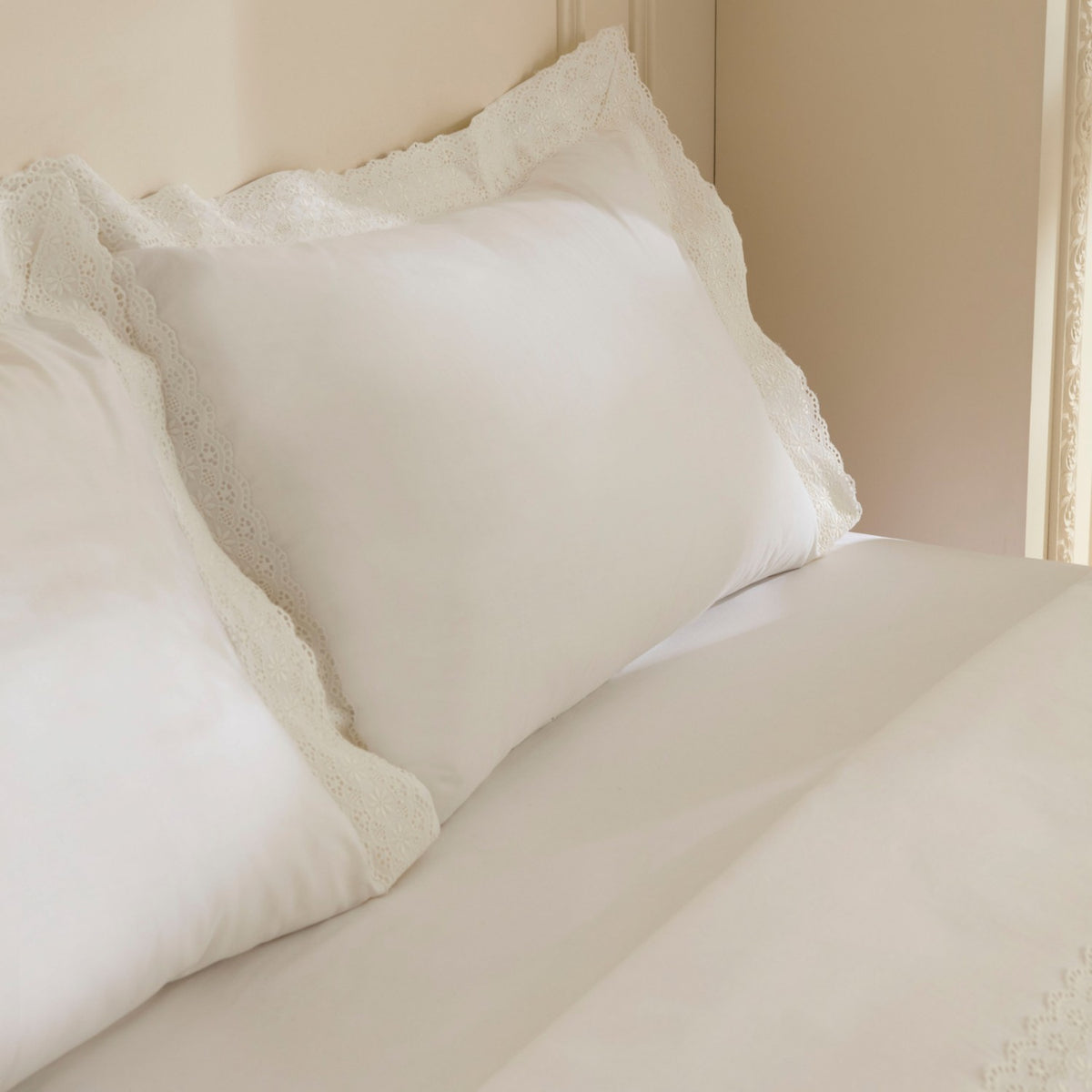 Karaca Home Eloras %100 Cotton Double Duvet Cover Set White - MALLTURK