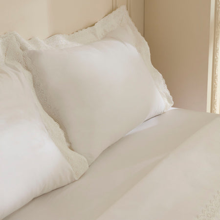 Karaca Home Eloras %100 Cotton Double Duvet Cover Set White - MALLTURK
