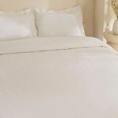 Karaca Home Eloras %100 Cotton Double Duvet Cover Set White - MALLTURK