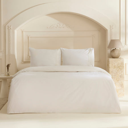 Karaca Home Lumier %100 Cotton Double Duvet Cover Set White - MALLTURK