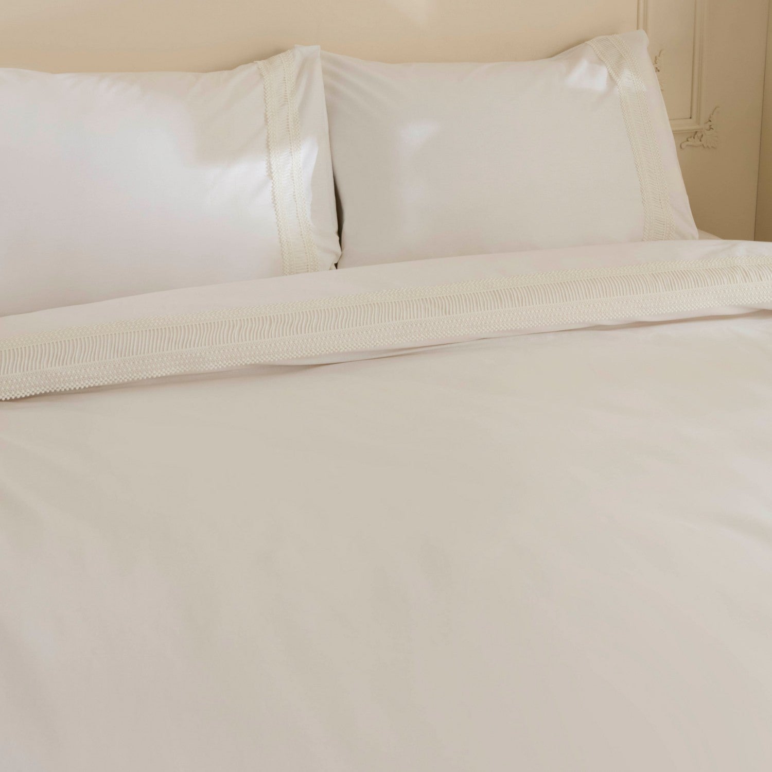 Karaca Home Lumier %100 Cotton Double Duvet Cover Set White - MALLTURK