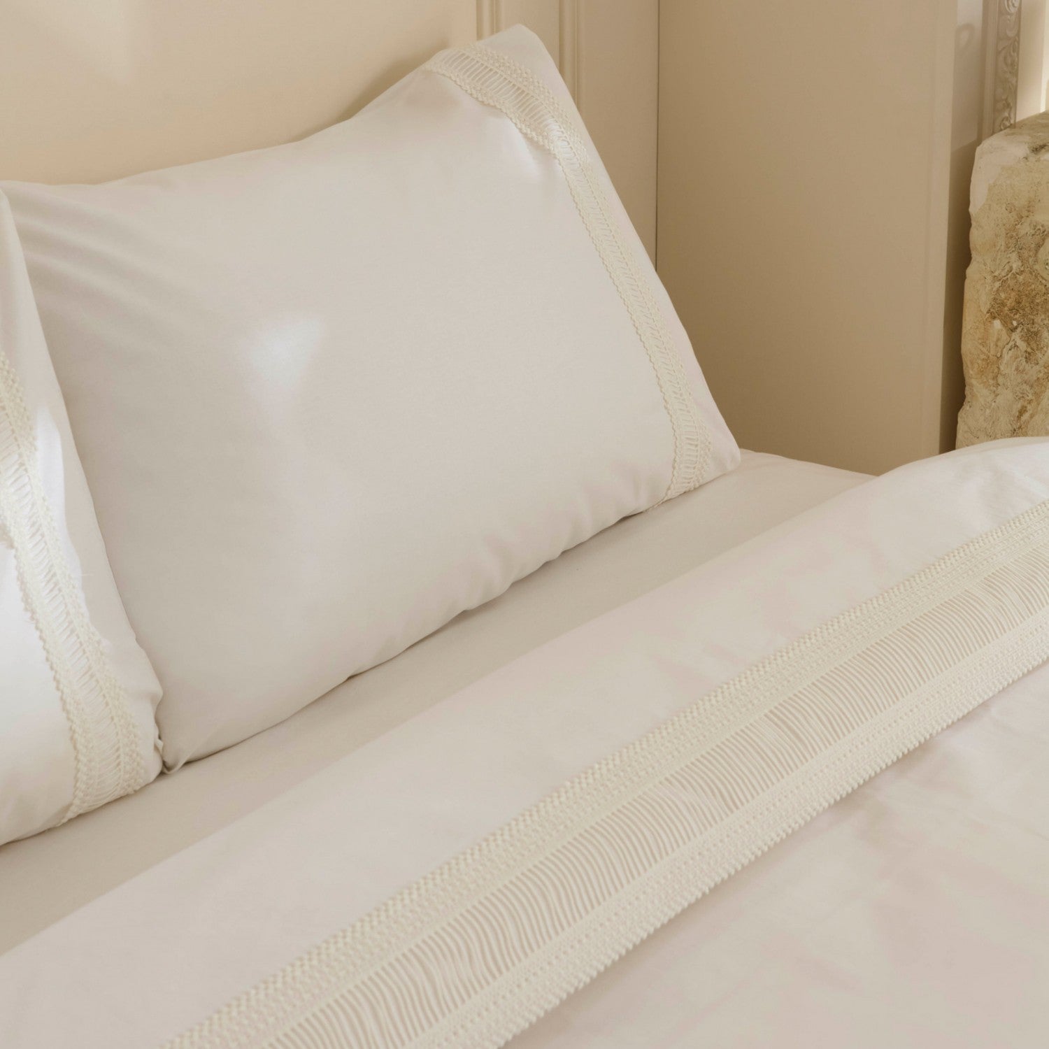 Karaca Home Lumier %100 Cotton Double Duvet Cover Set White - MALLTURK