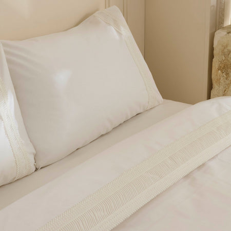 Karaca Home Lumier %100 Cotton Double Duvet Cover Set White - MALLTURK