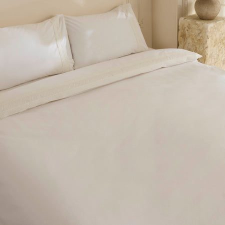 Karaca Home Lumier %100 Cotton Double Duvet Cover Set White - MALLTURK