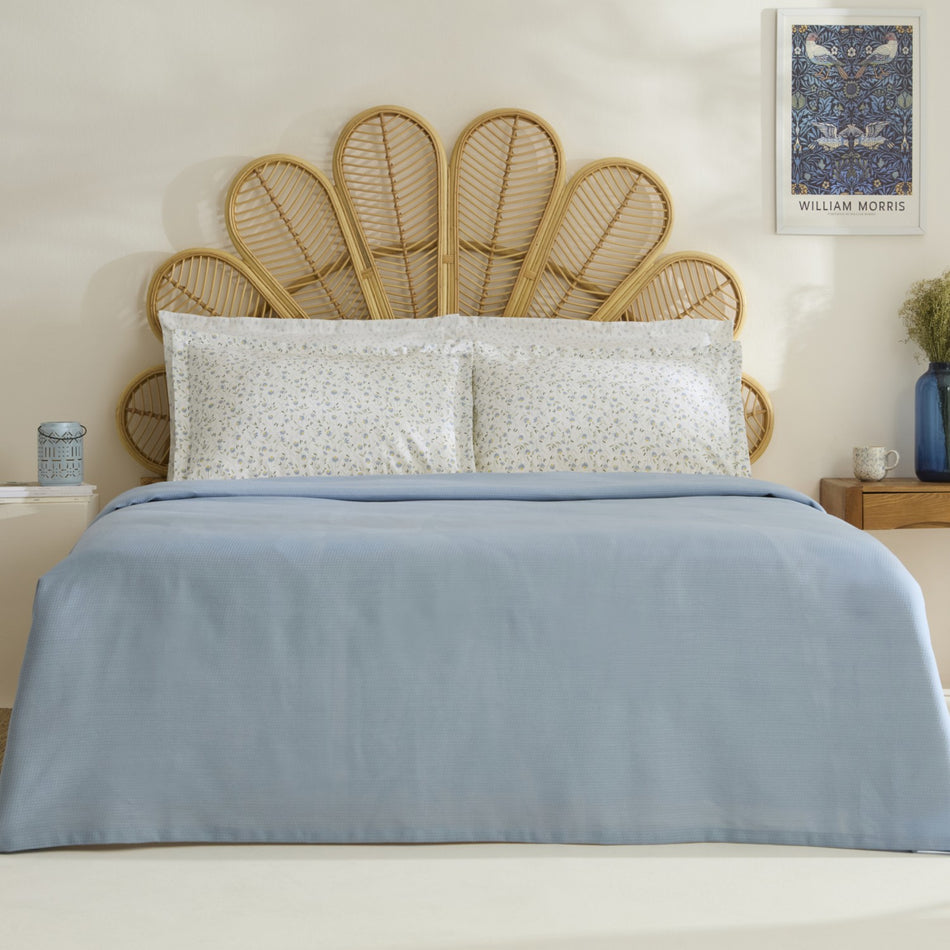 Karaca Home Lina Bamboo Double Bed Quilt Set Blue - MALLTURK